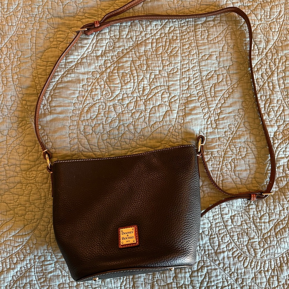 Dooney & Bourke Black Leather Bucket Bag